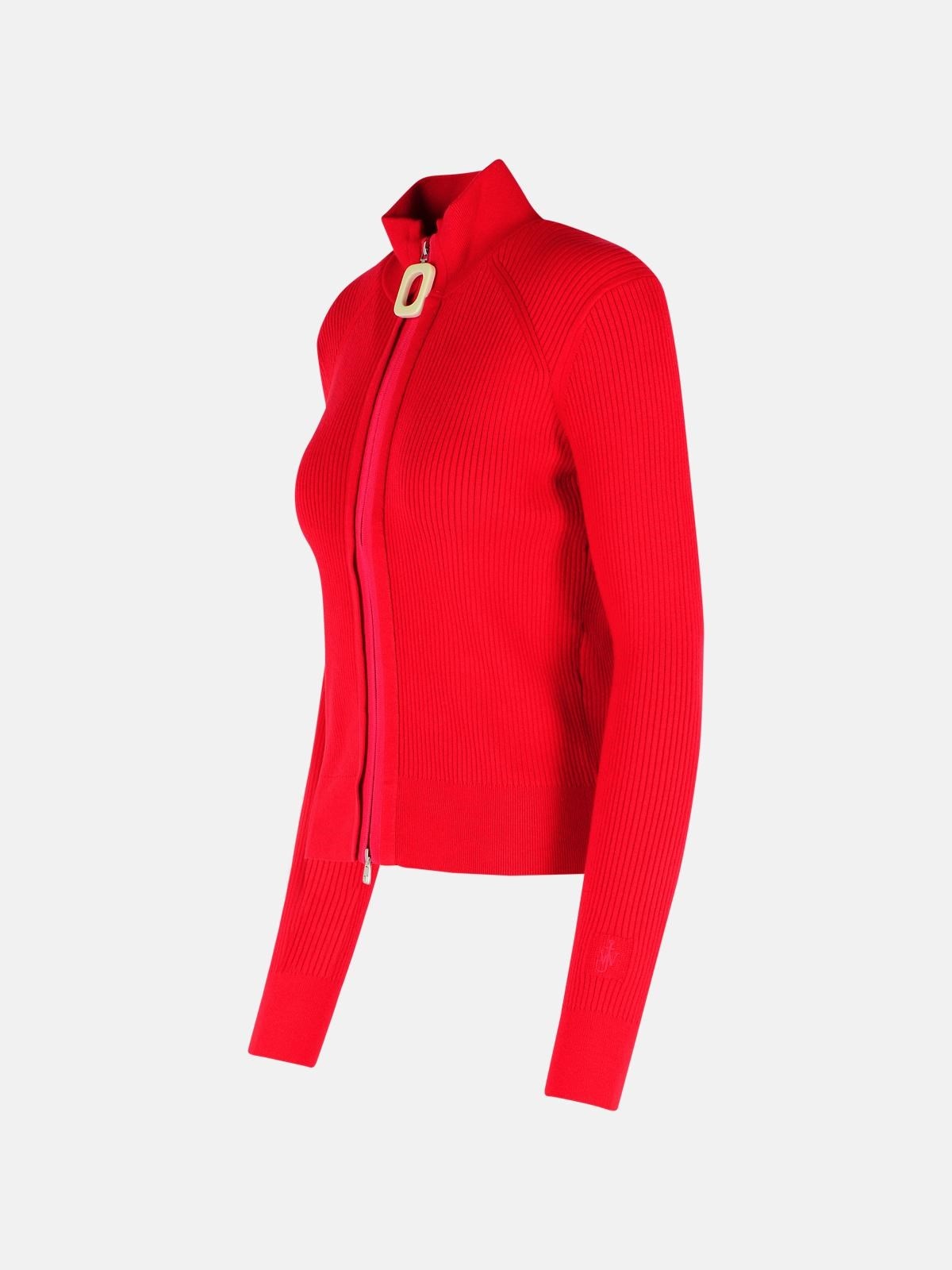 CRIMSON RED COTTON BLEND TURTLENECK SWEATER - 2