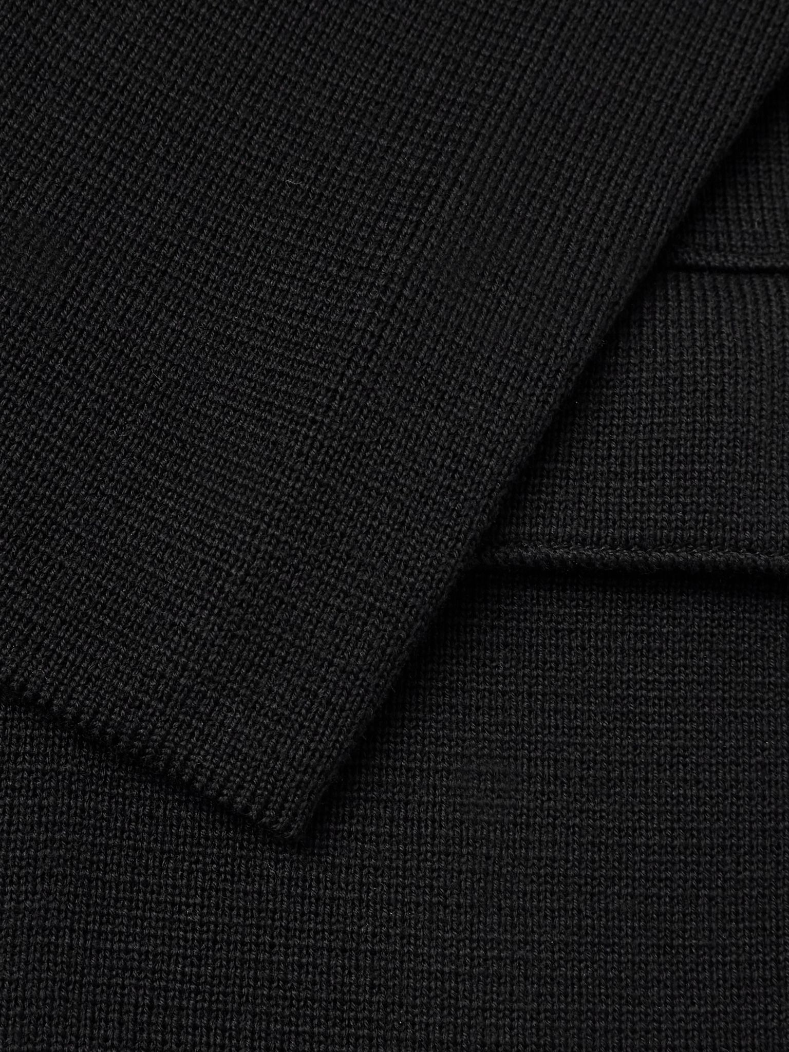 Double-Breasted Virgin Wool Blazer Black - 4