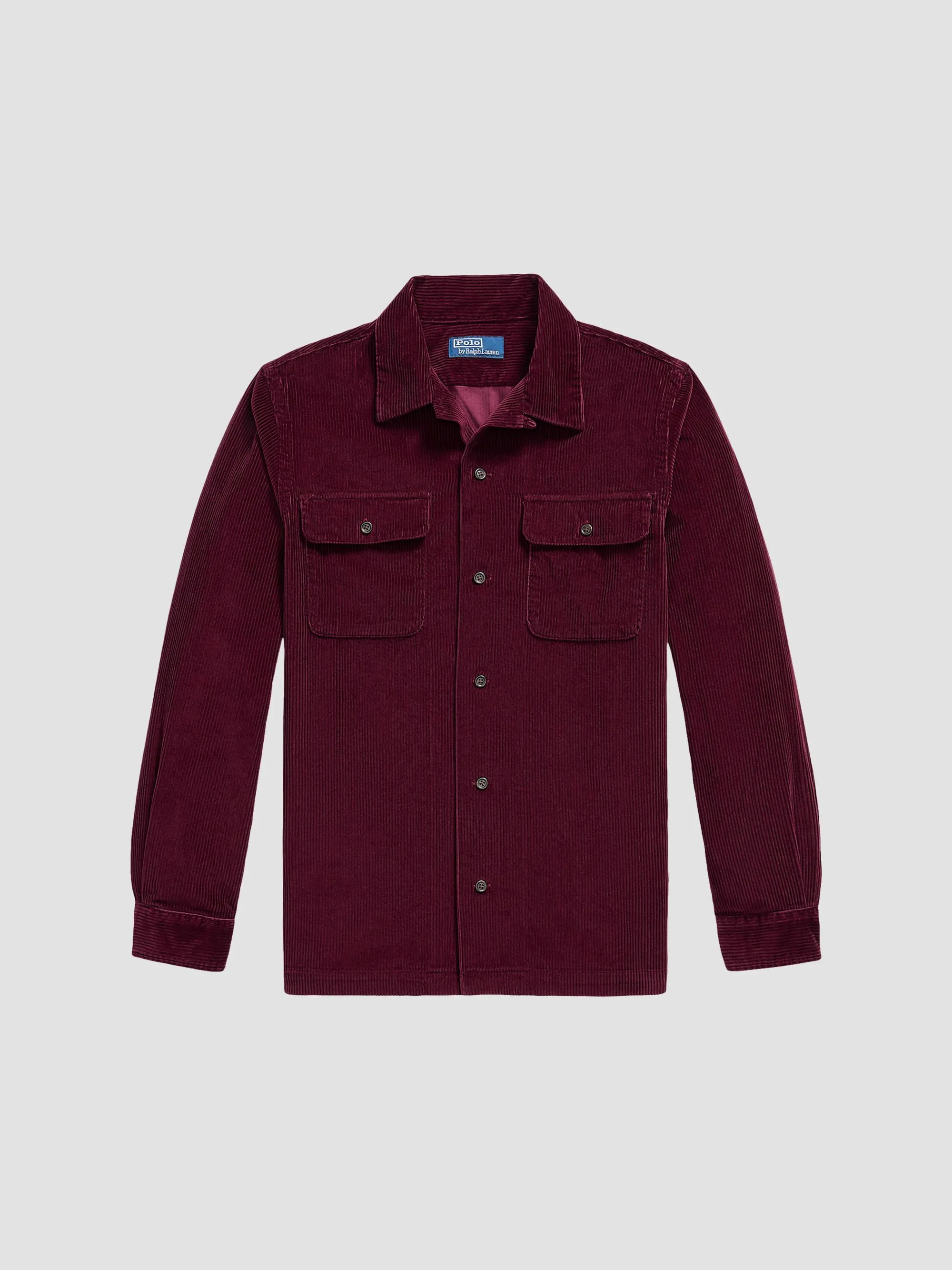 Men's Classic-Fit Corduroy Camp Shirt - Classic Wine - 1
