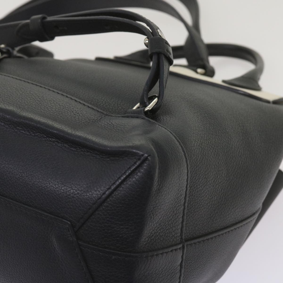 LOUIS VUITTON Lock Me Backpack Calf Leather Black White M54108 - 12