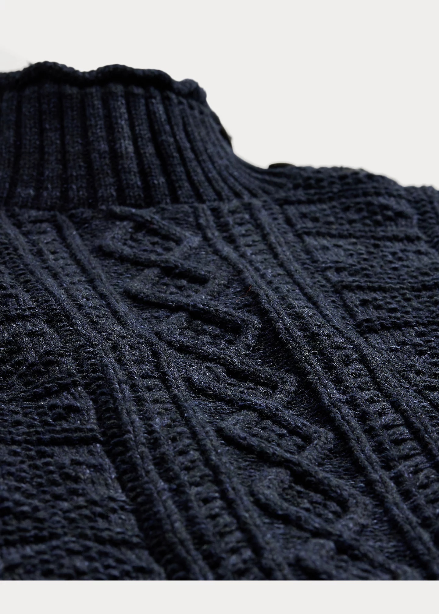 Aran-Knit Cotton Mockneck Sweater - 4