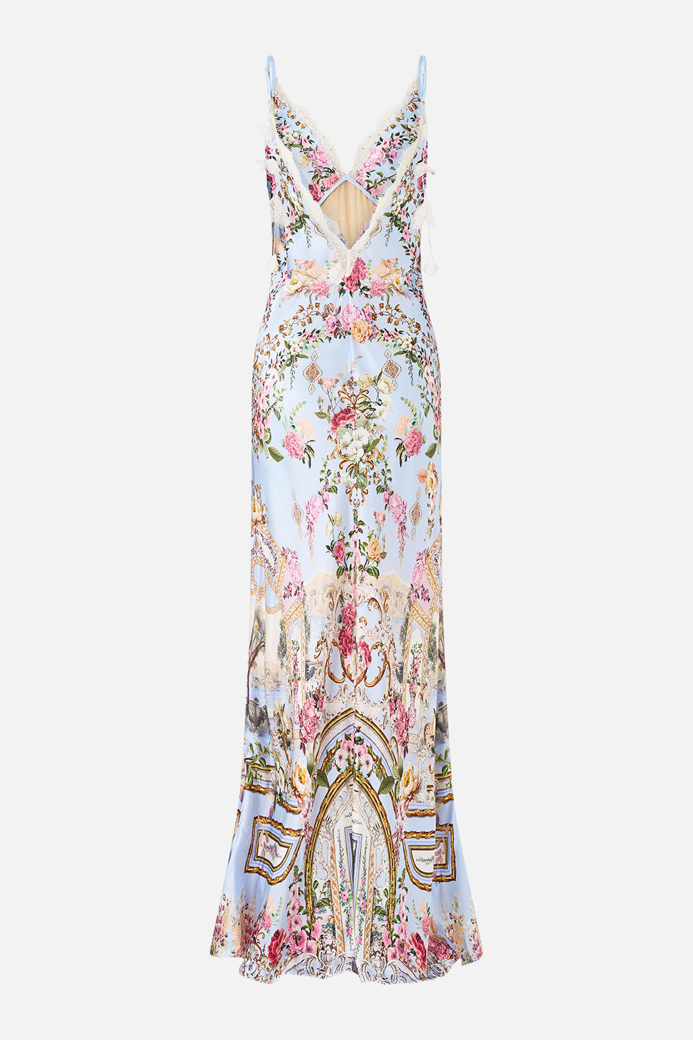 V SPLICED LACE SLIP DRESS - 7
