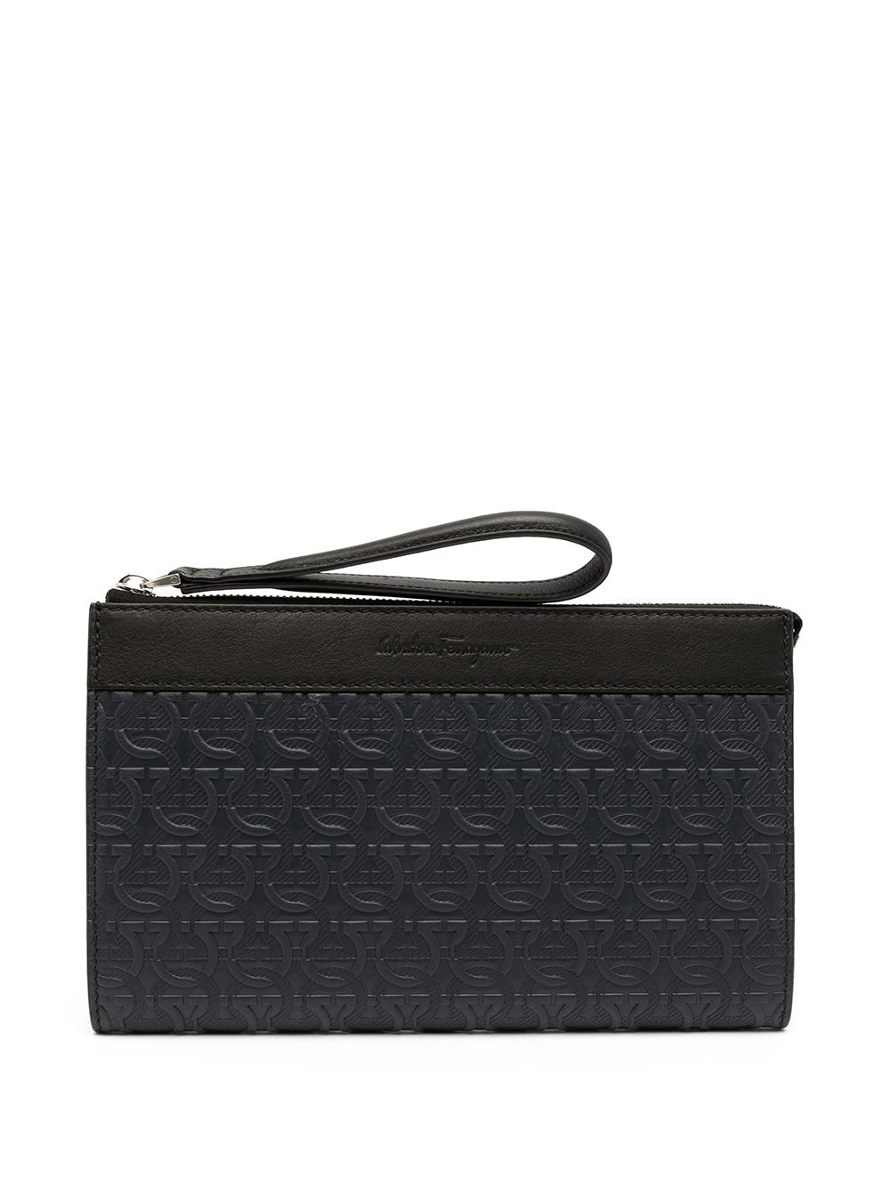 gancini-embossed clutch bag - 1