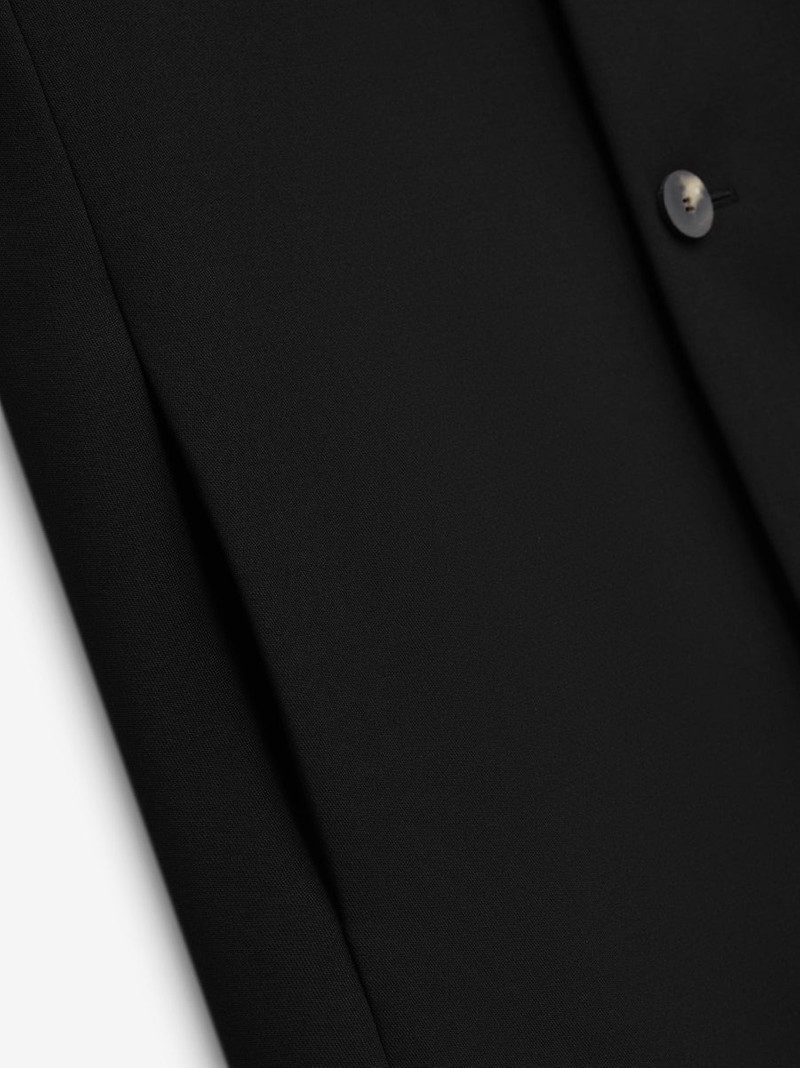 Wool Gabardine Lapelless Suit Jacket 4