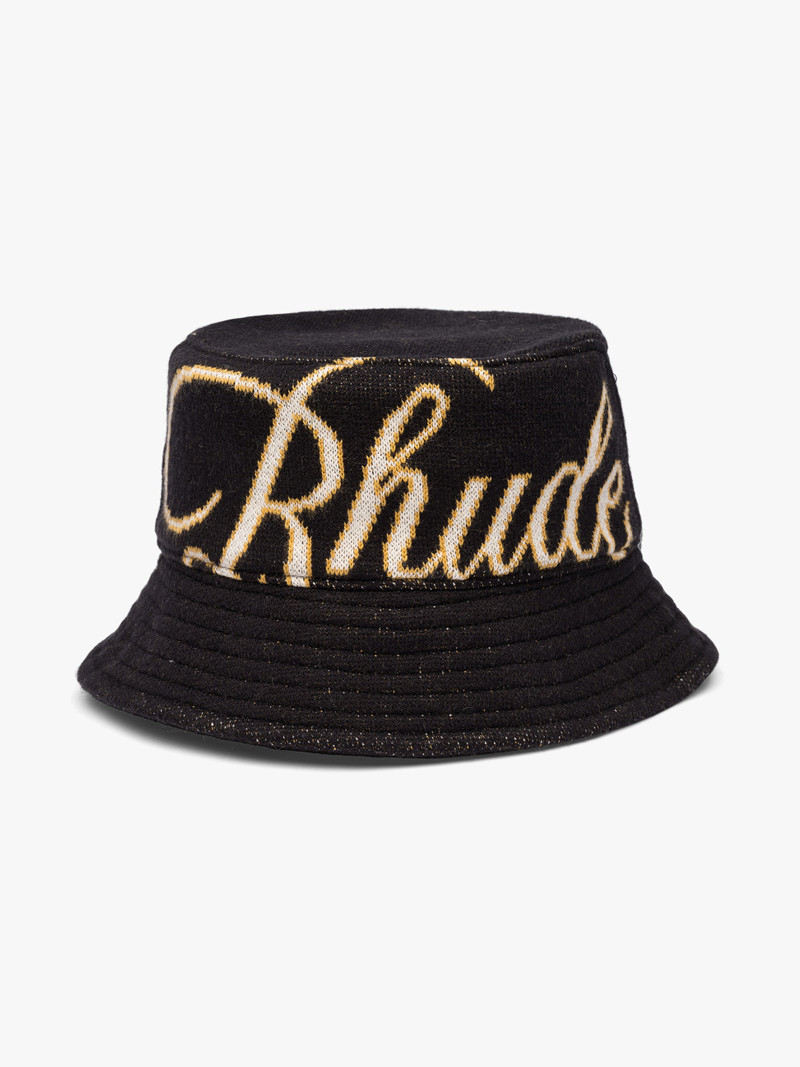 KNIT SCRIPT BUCKET HAT 1