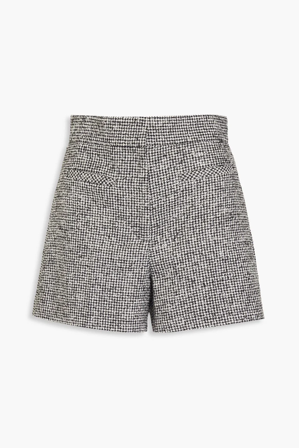 Houndstooth wool-blend tweed shorts - 1