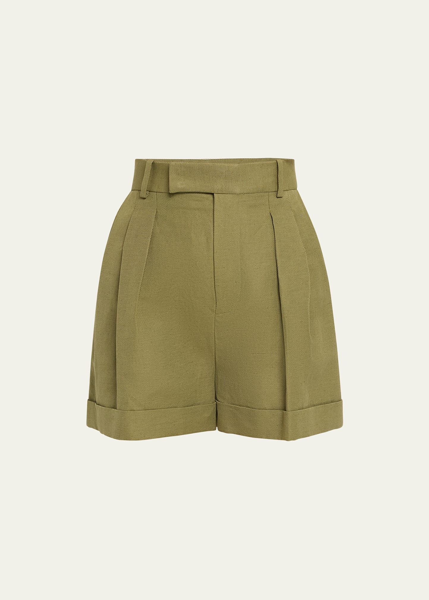 Pleated Wide-Cuff Shorts - 1