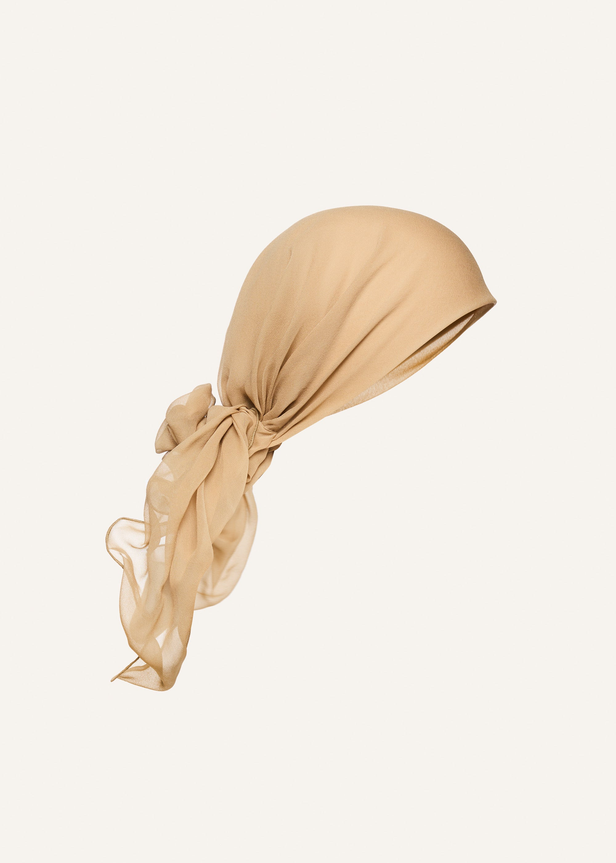 Wired head scarf in beige - 3