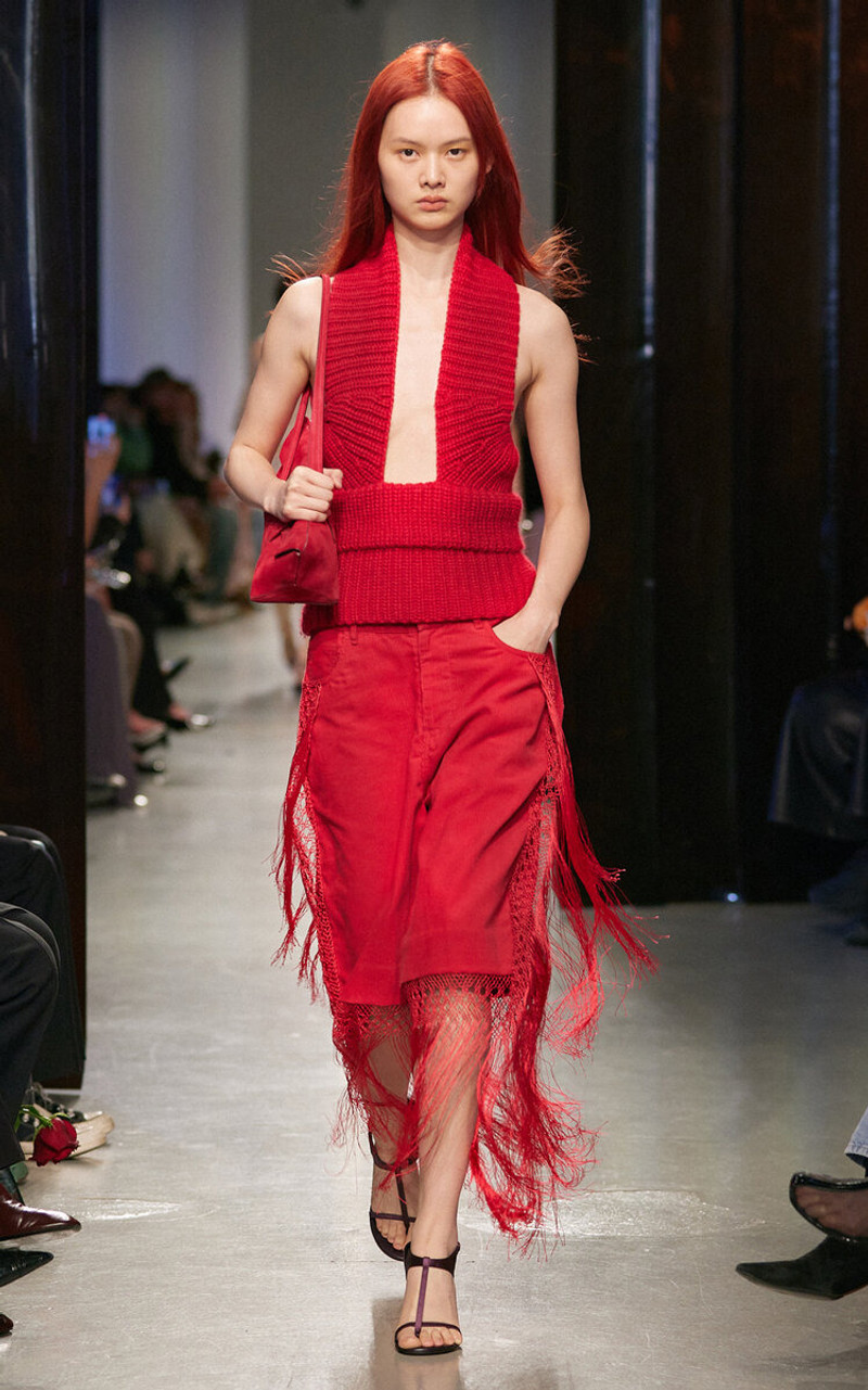 CHRISTOPHER ESBER Lennox Wool Knit Top red outlook