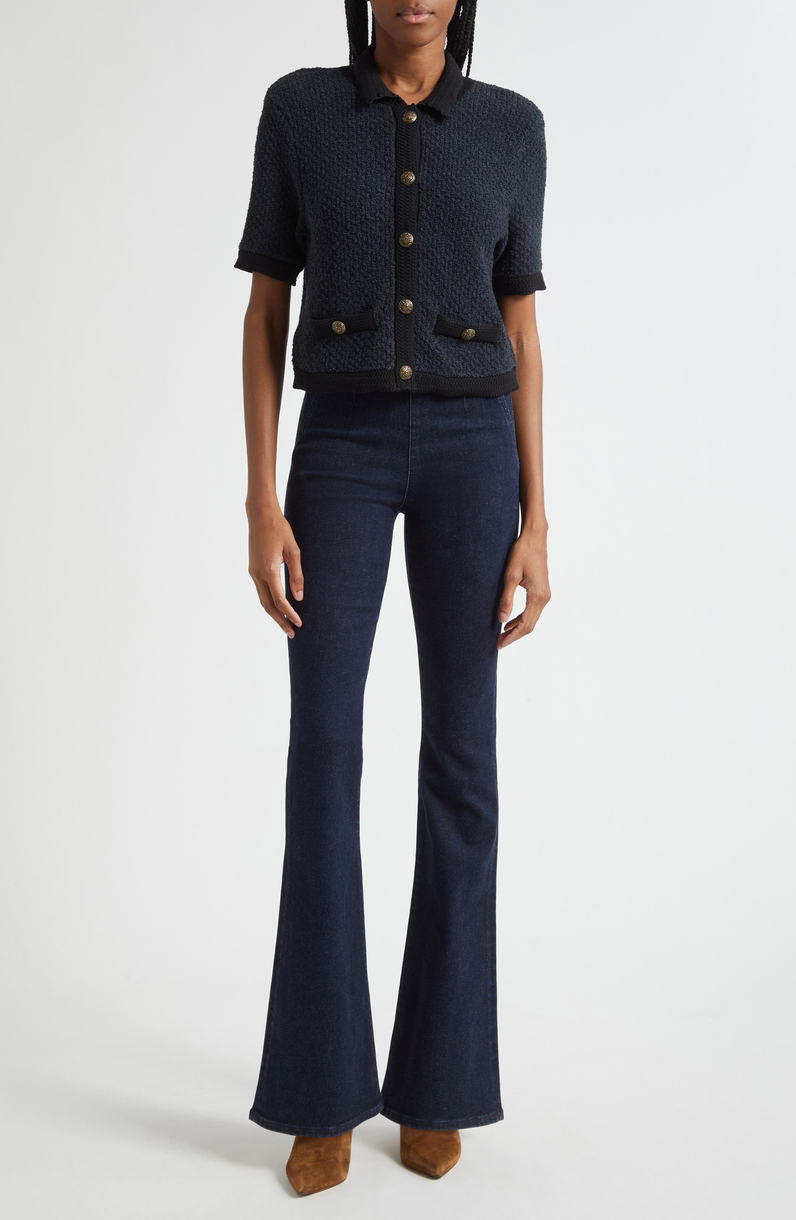 Veronica Beard Marie Two Tone Cardigan in Navy at Nordstrom - 2