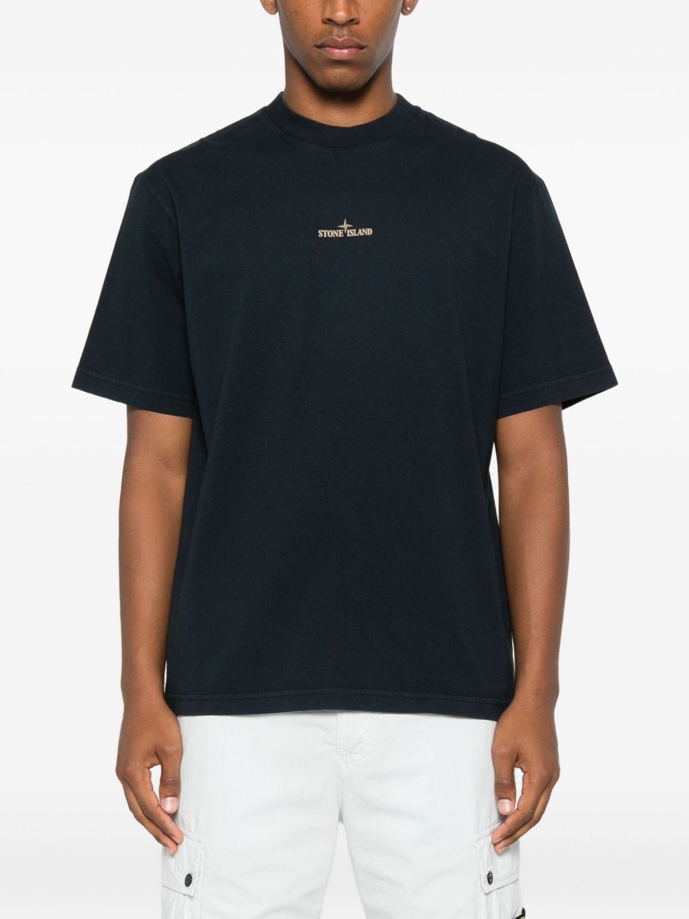 logo-embroidered cotton T-shirt - 3