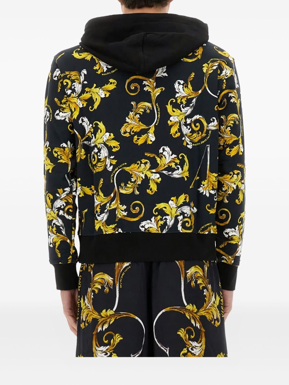 Barocco-print zip-up hoodie - 3