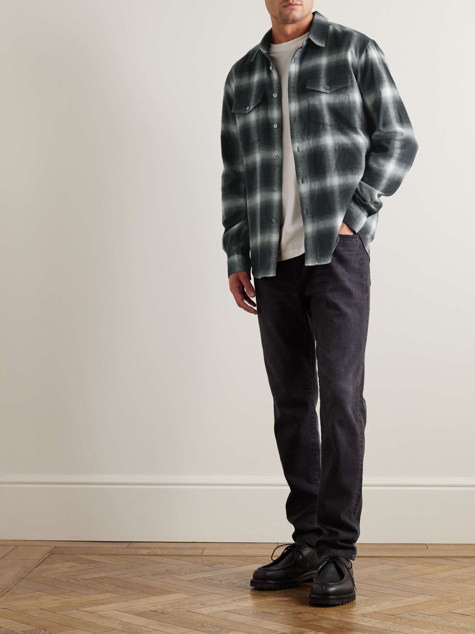 Checked Brushed Cotton-Flannel Shirt - 2