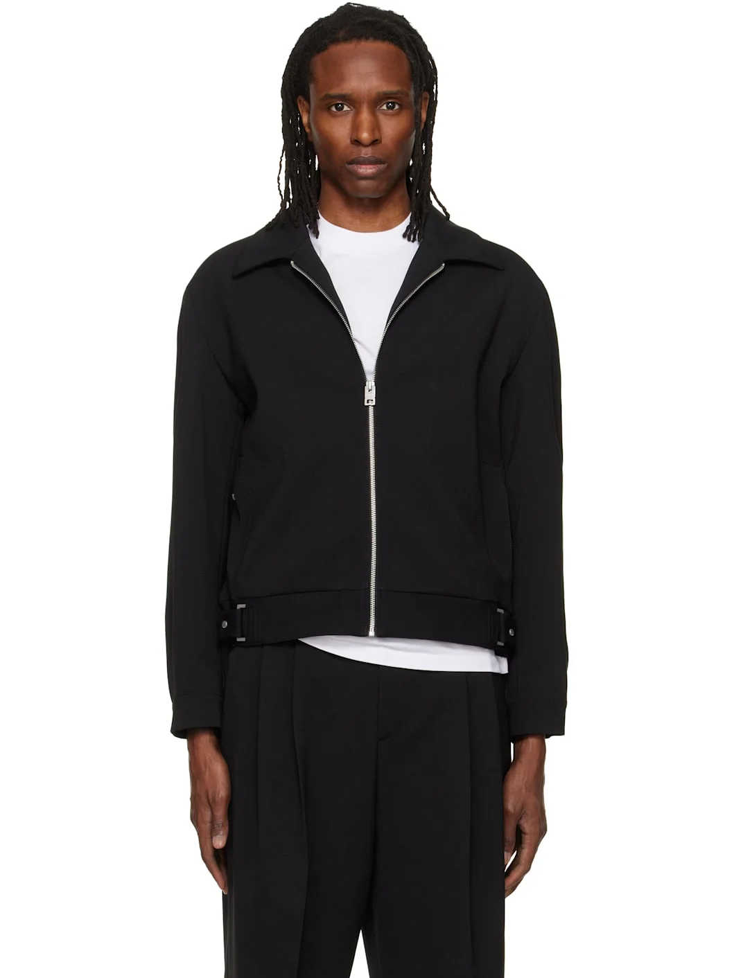 Black Modern-Fit Performance-Stretch Canvas Jacket - 1