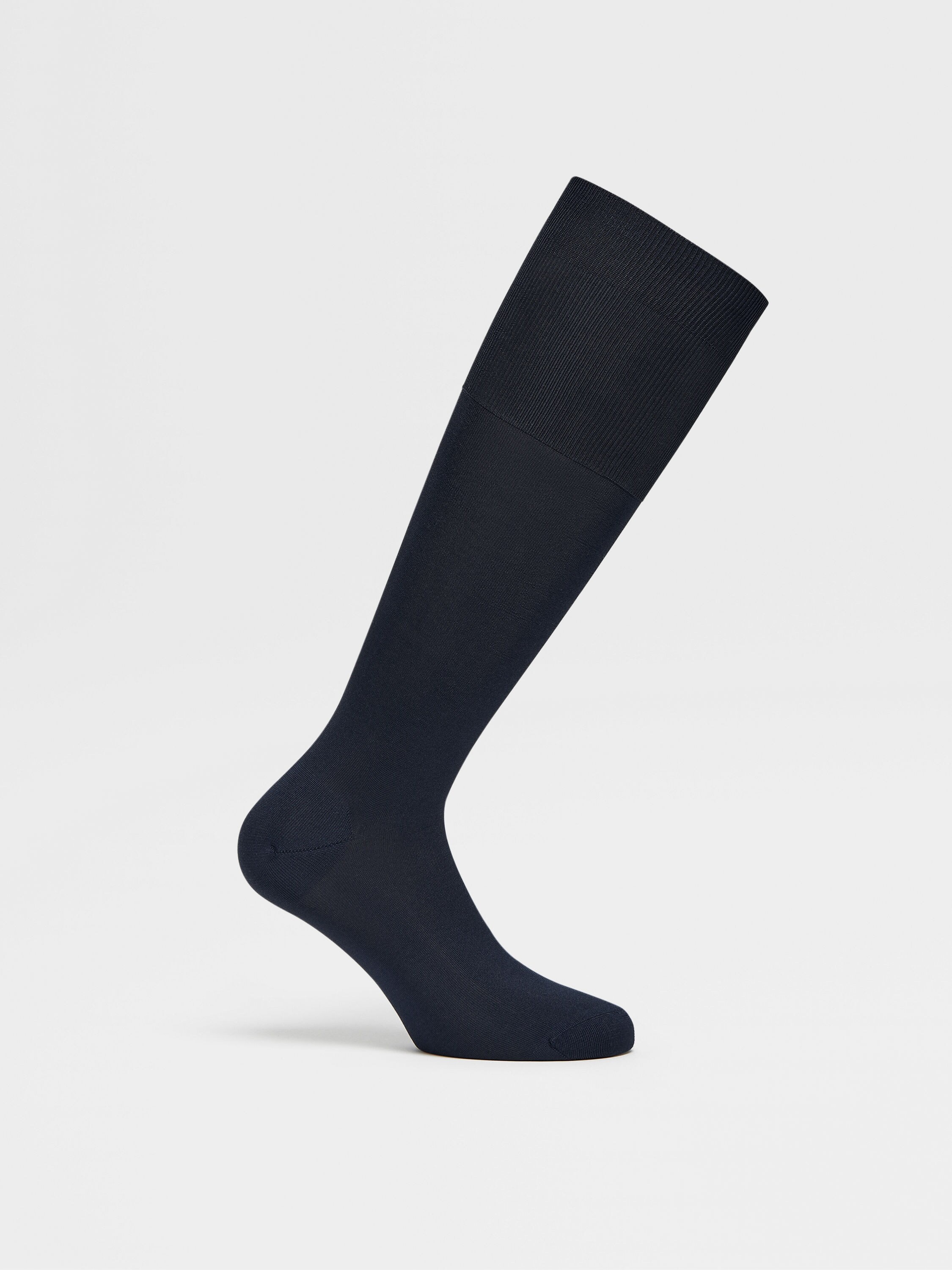 BLUE SILK BLEND SOCKS - 3