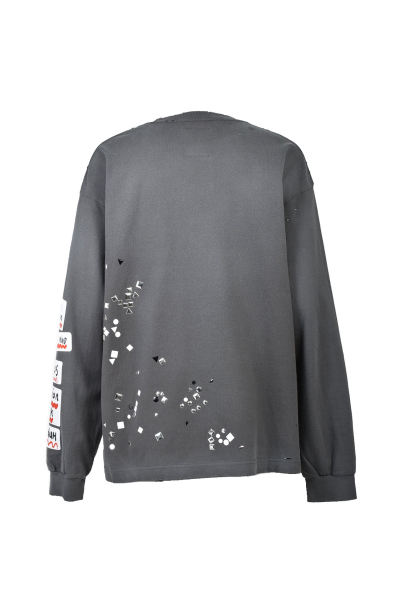 Maison MIHARAYASUHIRO EMBELLISHED STICKER LONG SLEEVES TEE / BLK outlook