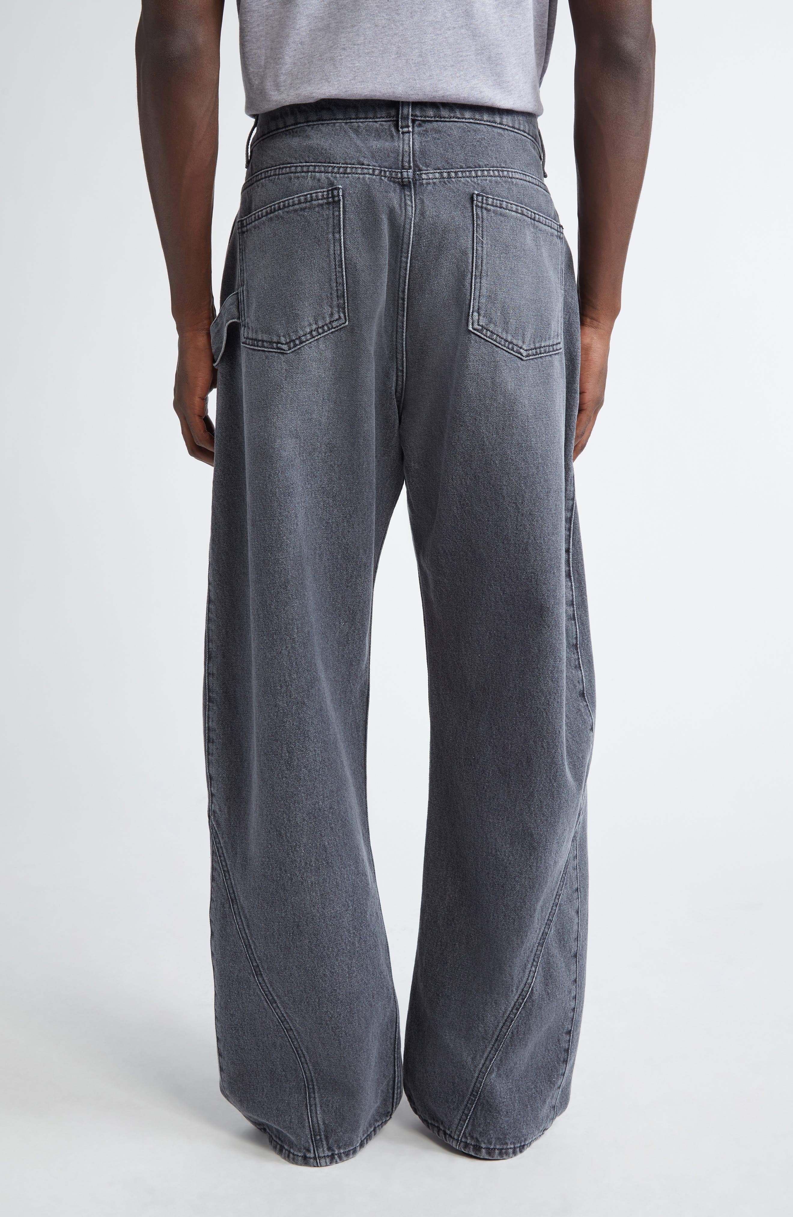 JW Anderson Twisted Workwear Jeans in Grey 929 at Nordstrom - 3