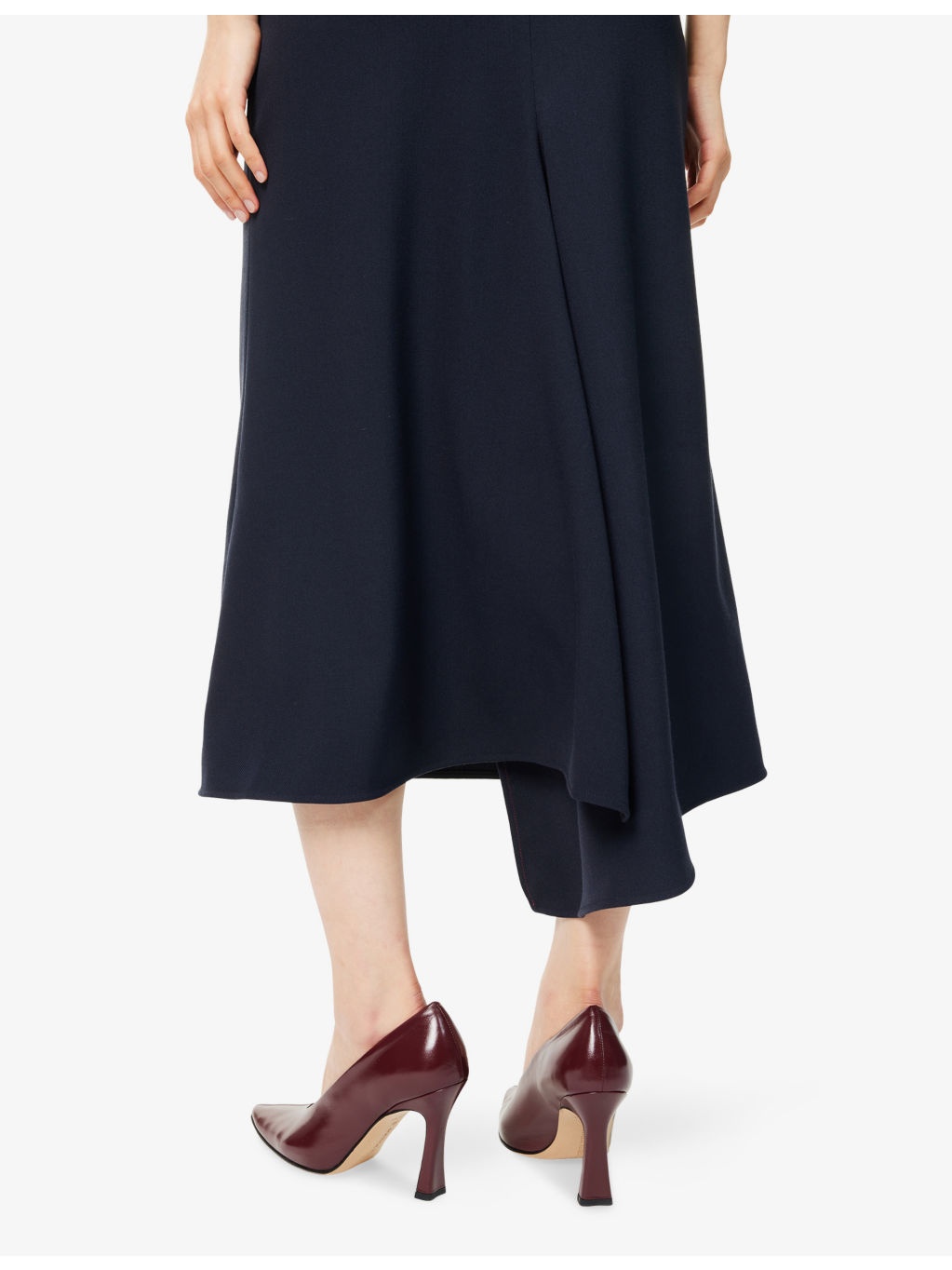 Pleated Textured Stretch-Woven Midi Skirt - 6