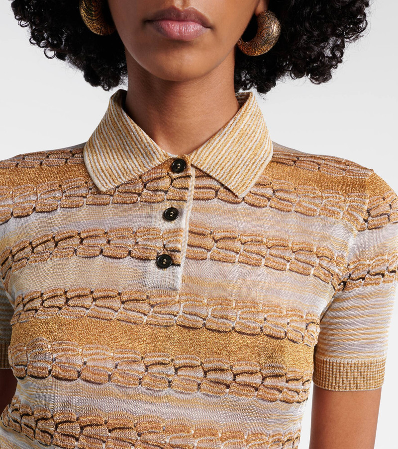 Lamé polo shirt 4