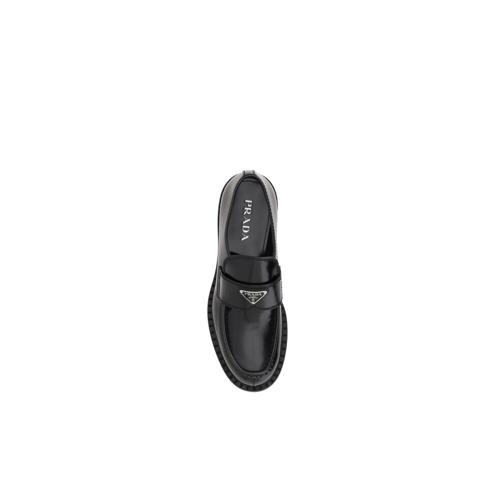 ENAMELED LEATHER LOAFERS WITH TEXTURED SOLE - 4