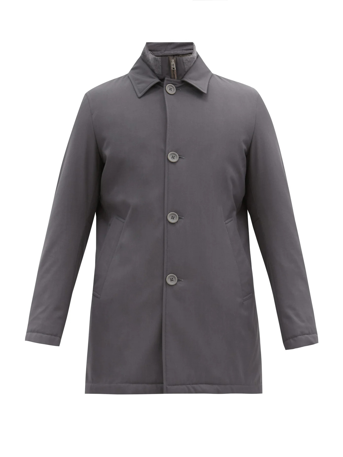 Single-breasted gabardine car coat - 1