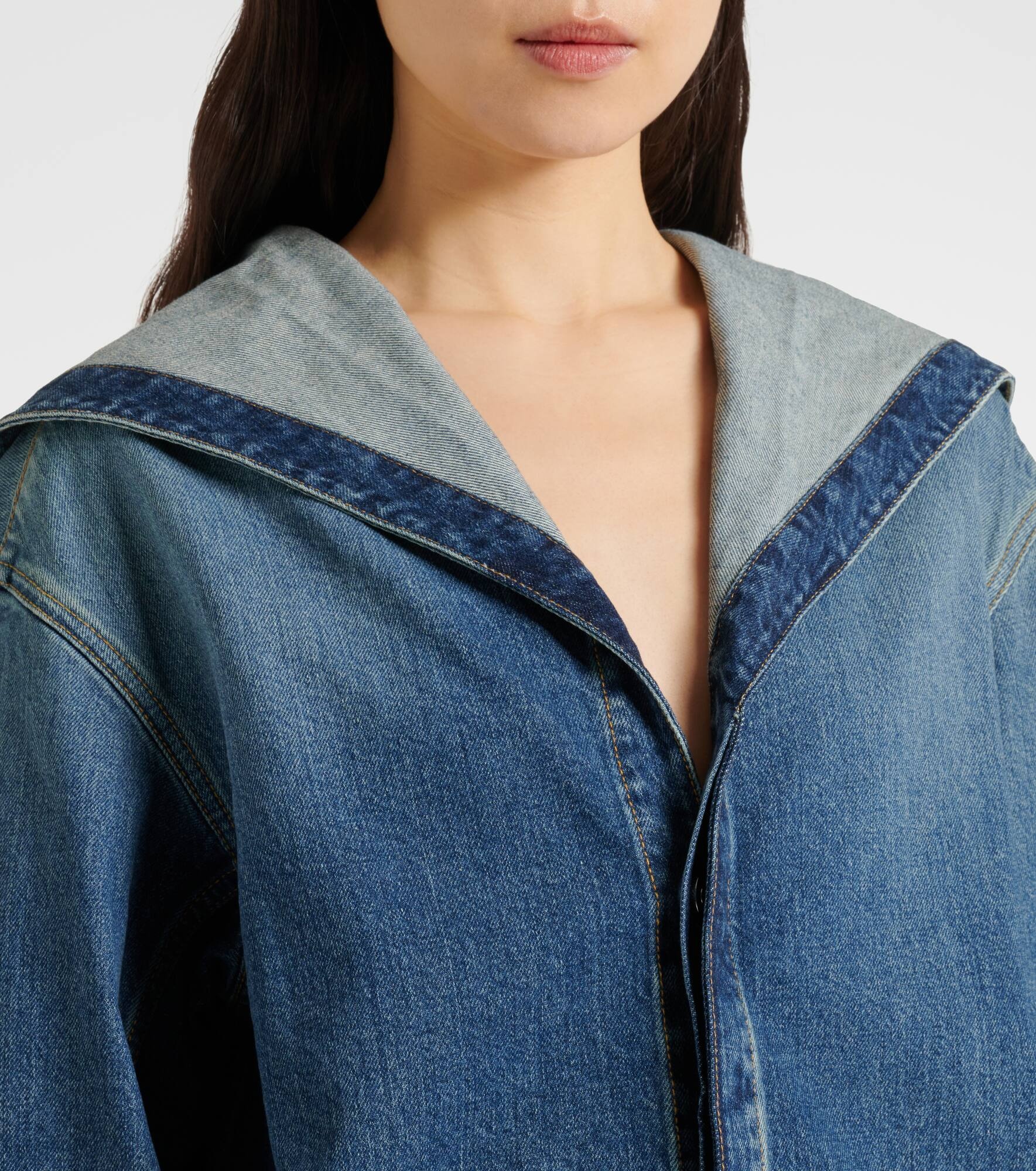 Hooded denim shirt - 4