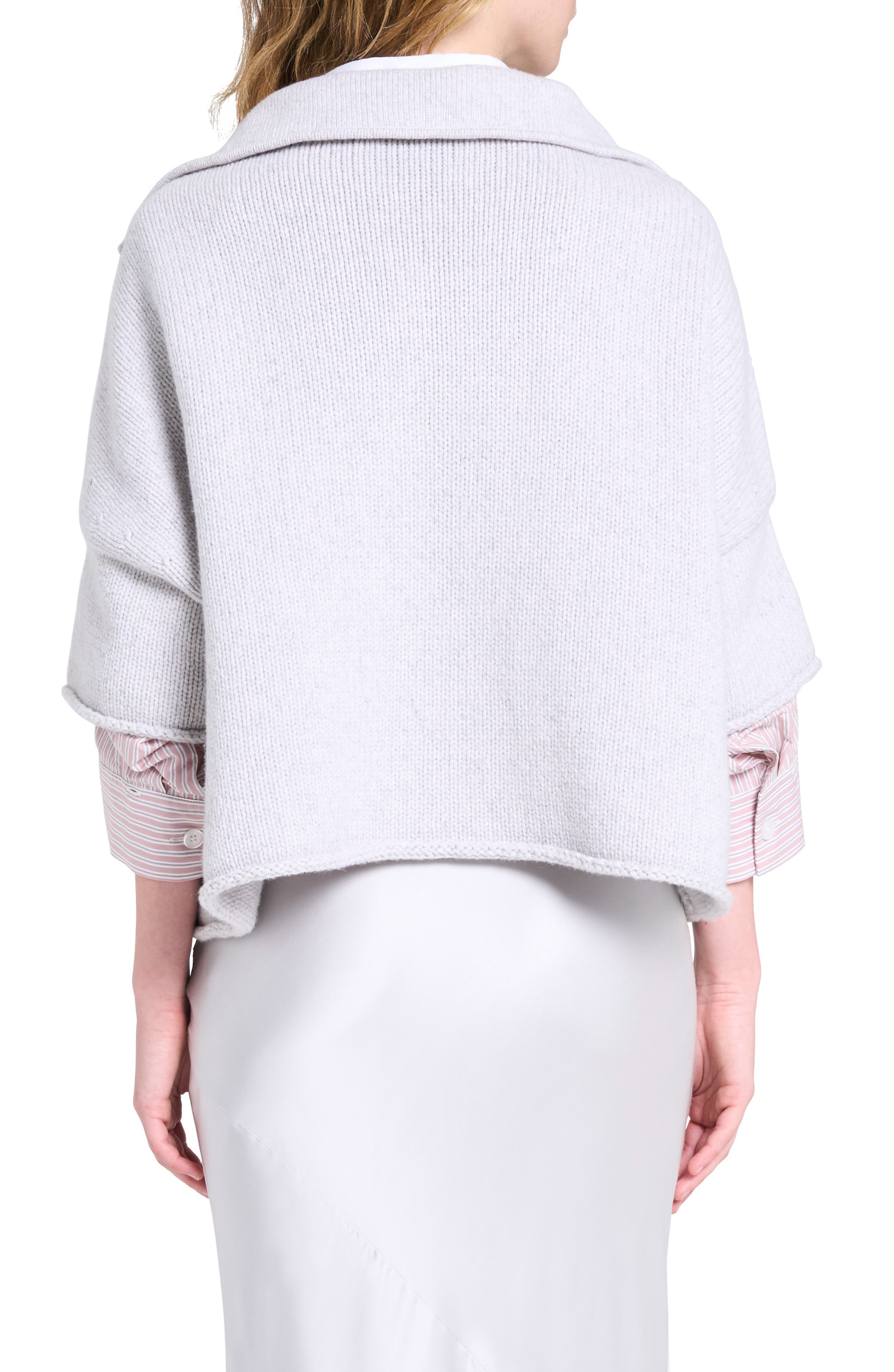 TWP In the Morning Half Zip Cashmere Sweater in Light Heather Grey at Nordstrom - 2