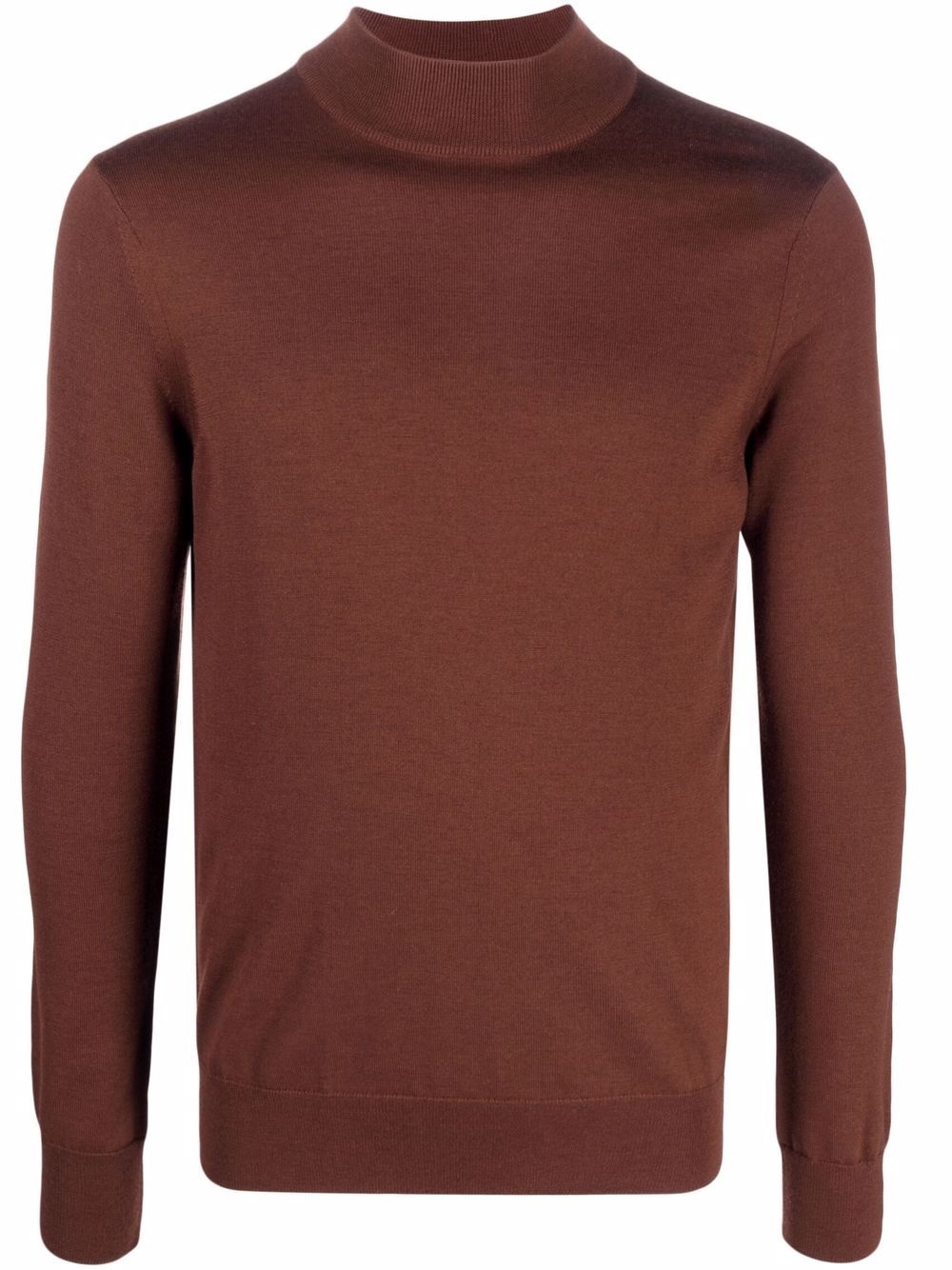 mock neck ribbed-knit jumper - 1