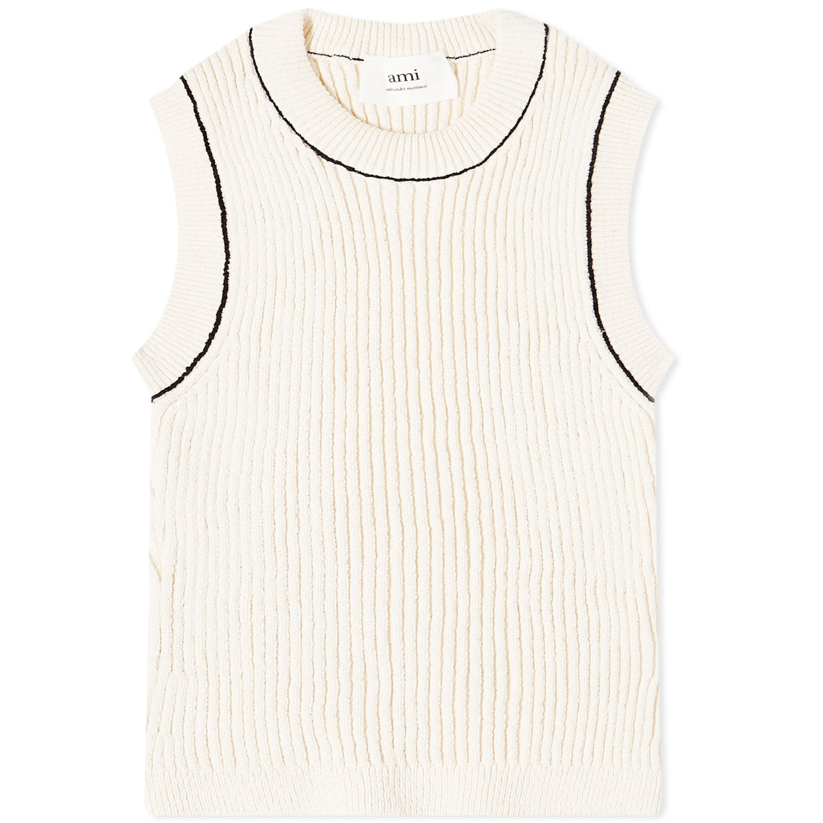 AMI Ribbed Sleeveless Vest - 1