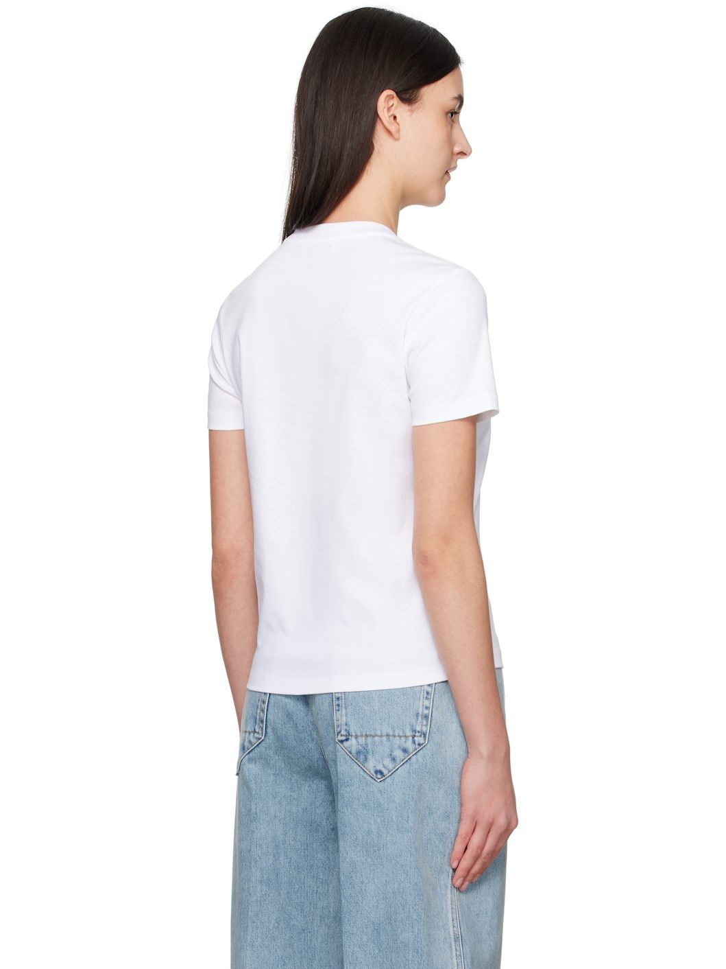 White 'Lanvin' Bead Embroidered T-shirt - 3