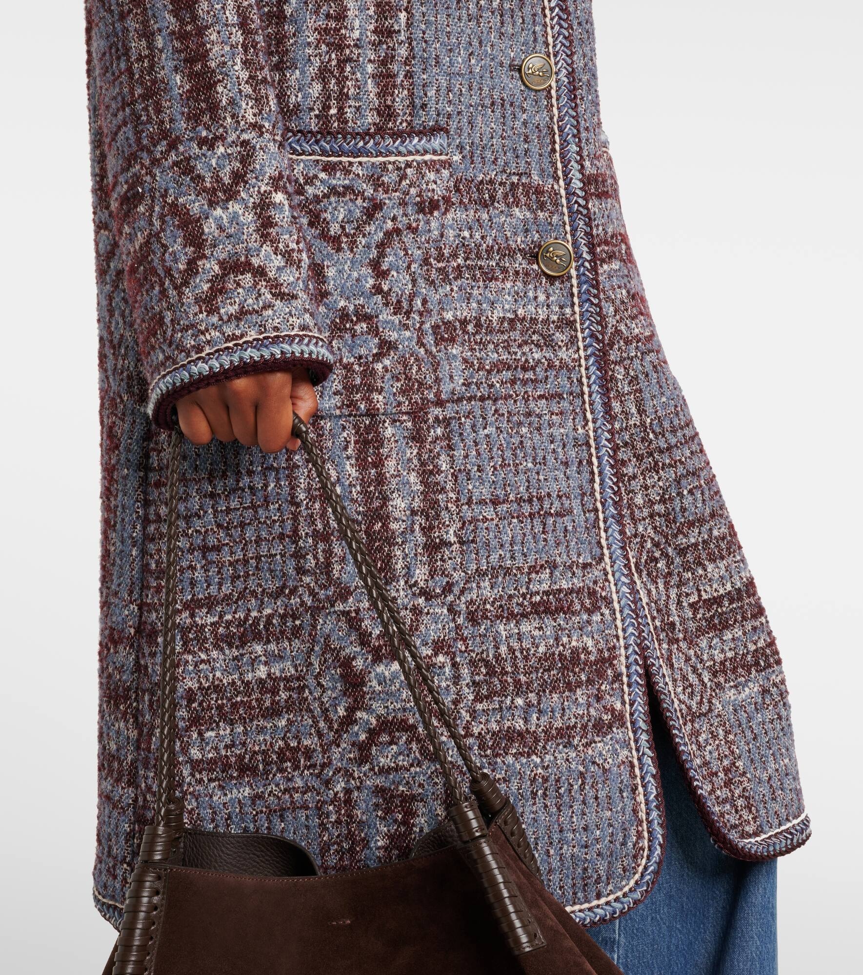 Cotton and wool-blend jacquard coat - 5