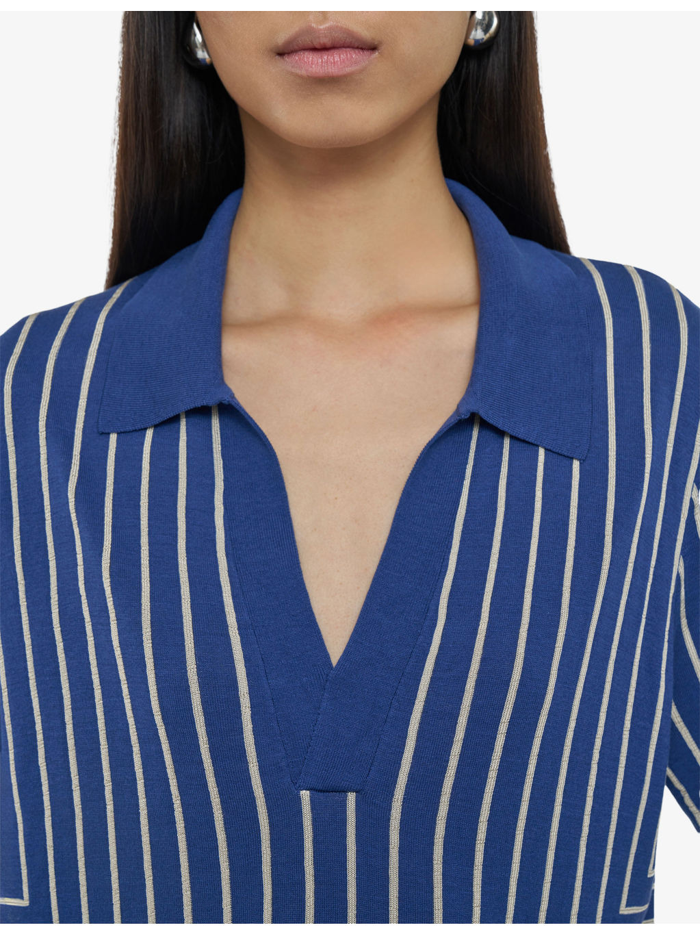 Geometric-Pattern Open-Collar Viscose, Silk and Cotton-Blend Top - 5