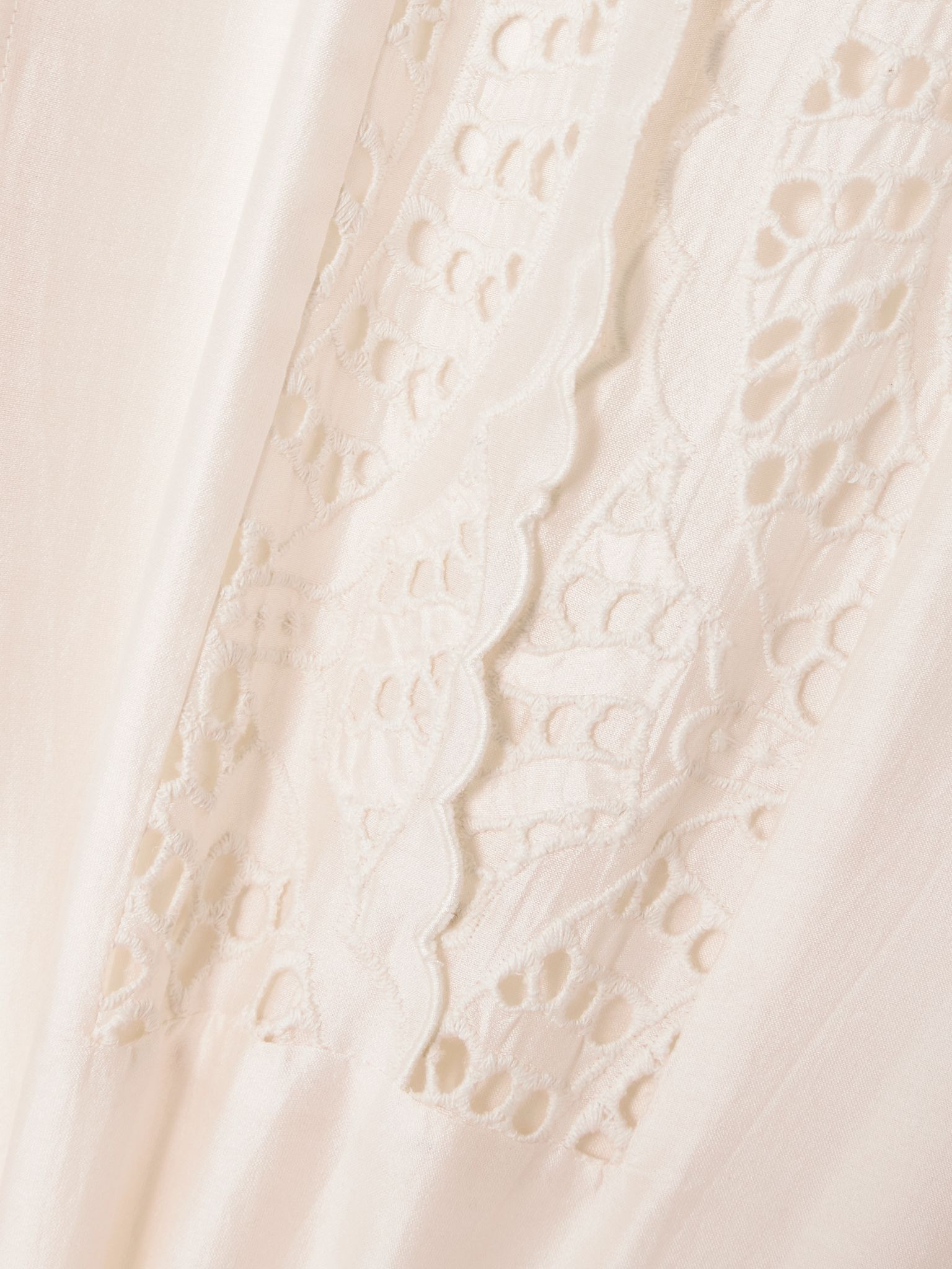 Rachel broderie anglaise cotton and silk-blend kaftan White - 4