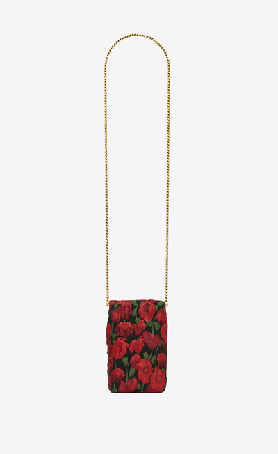 SAINT LAURENT charniere small bag in flower jacquard outlook