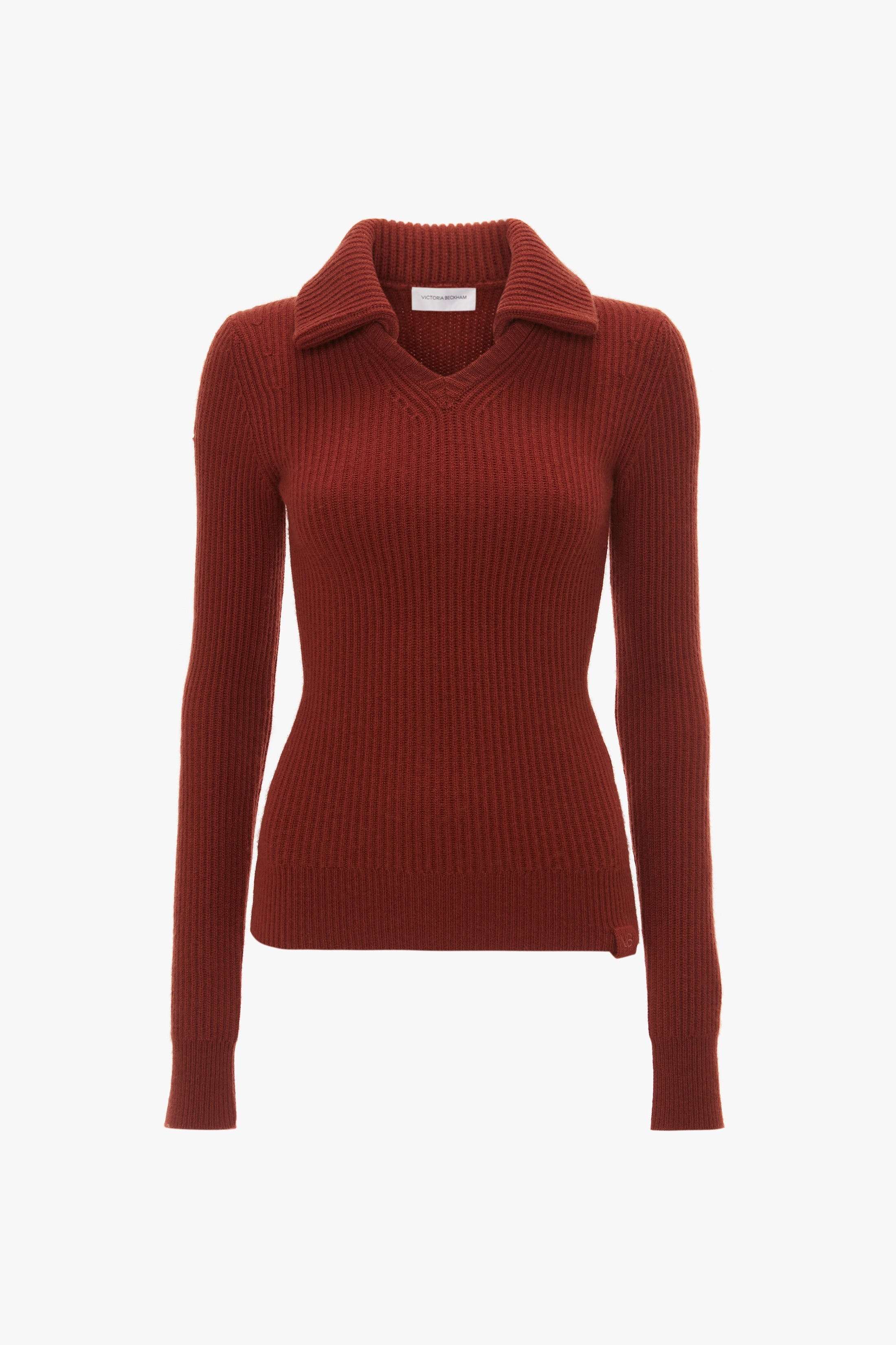 Double Collared Jumper In Russet - 1