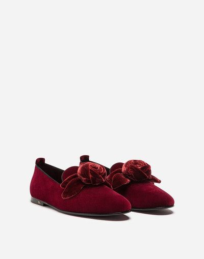 Dolce & Gabbana Velvet slippers with satin bow outlook