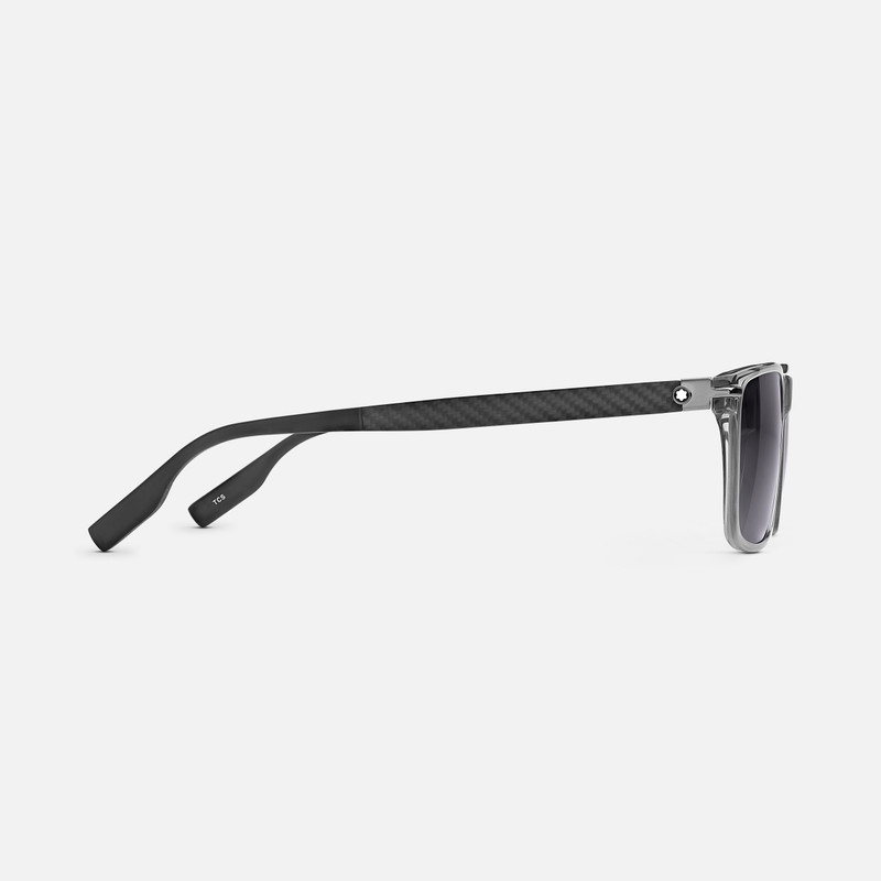 Montblanc Rectangular Sunglasses with Gray Colored Acetate Frame outlook