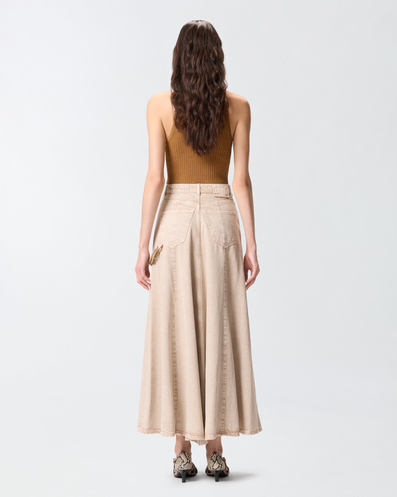 DENIM MIDI SKIRT WITH JEWEL CORD 5