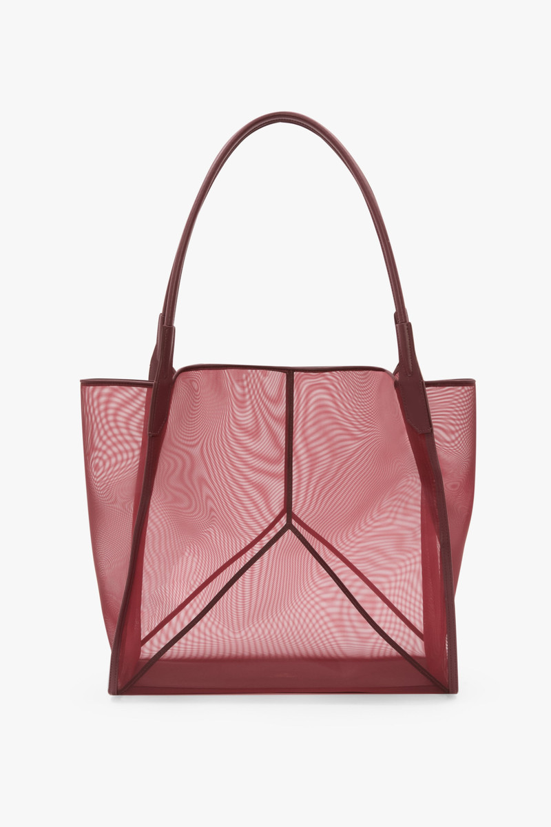 Victoria Beckham Victoria Tote Bag Large In Burgundy Mesh outlook