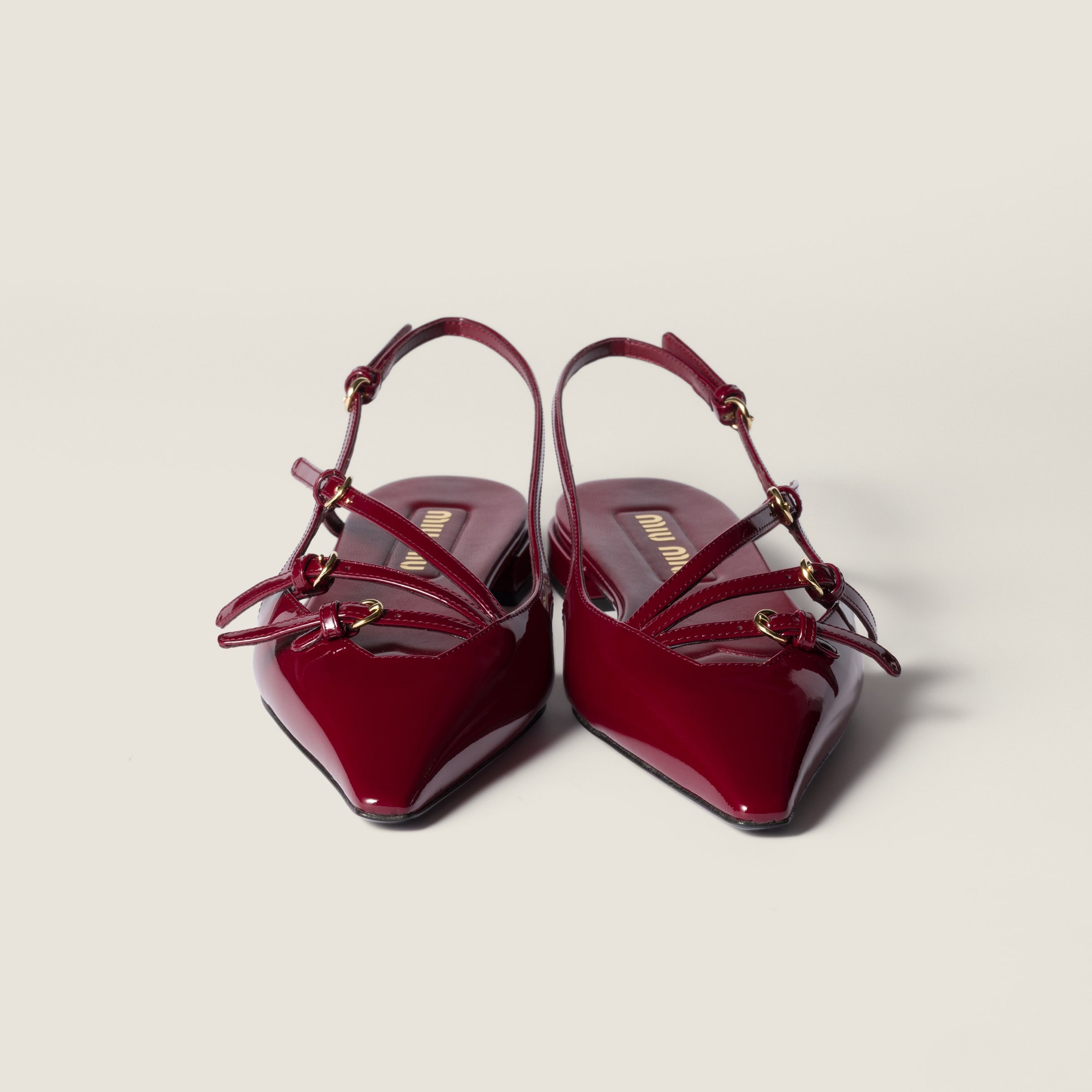 Patent leather slingback ballerinas with buckles - 4
