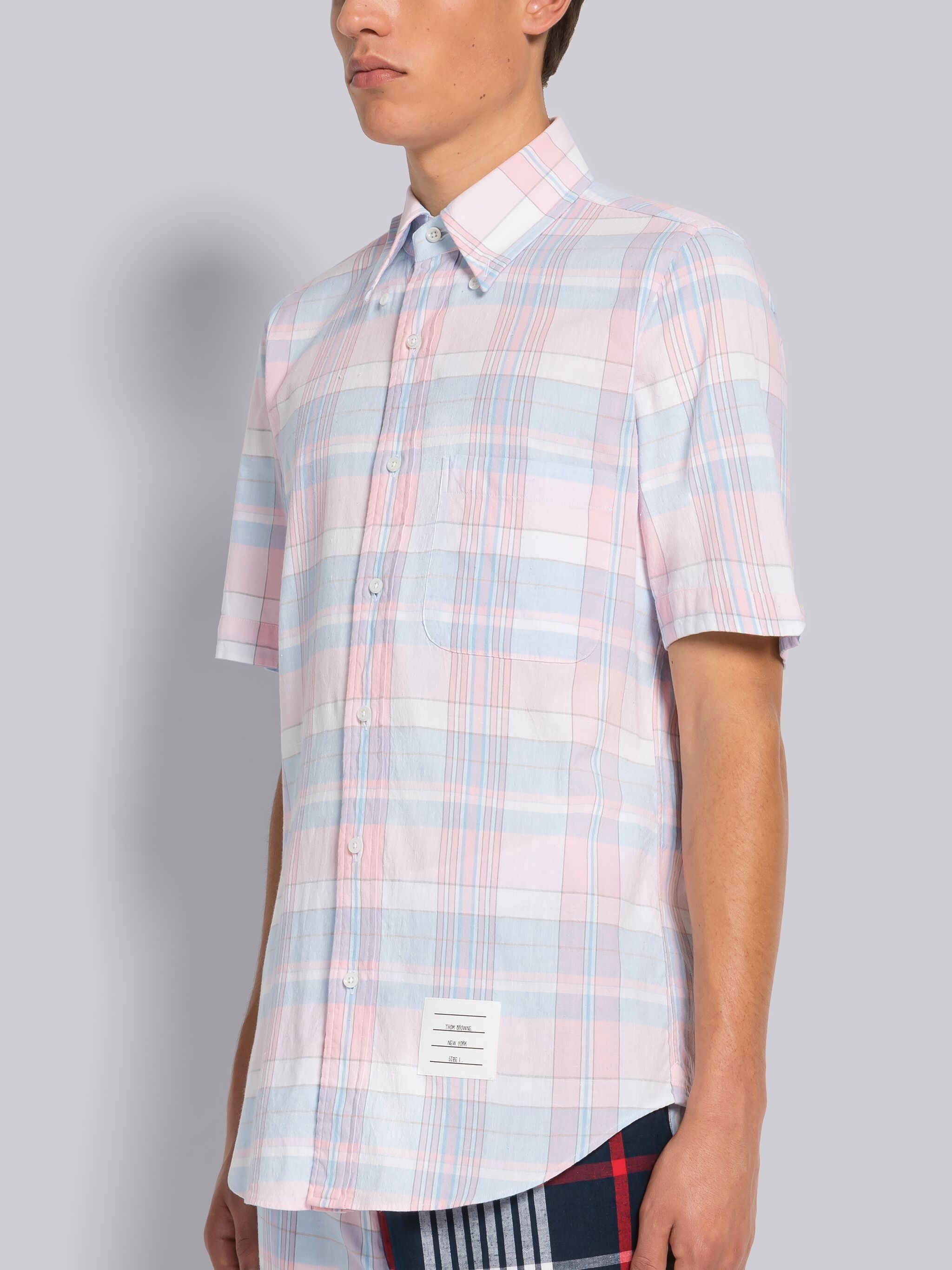 MADRAS COTTON STRAIGHT FIT SHORT SLEEVE SHIRT - 2