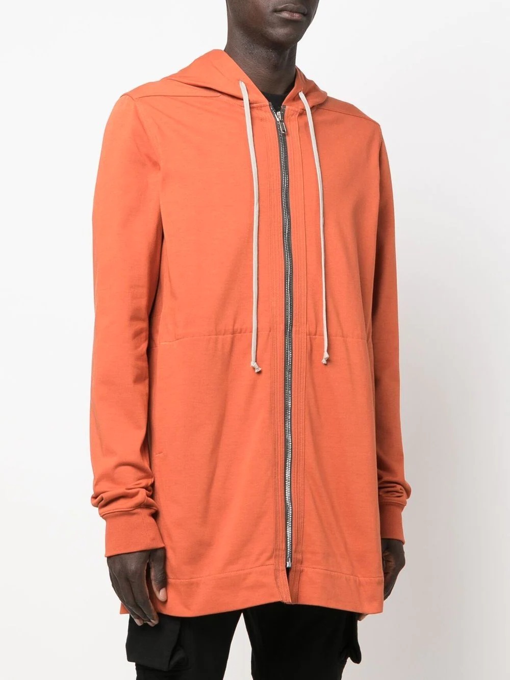 zipped-up drawstring-fastening hoodie - 3