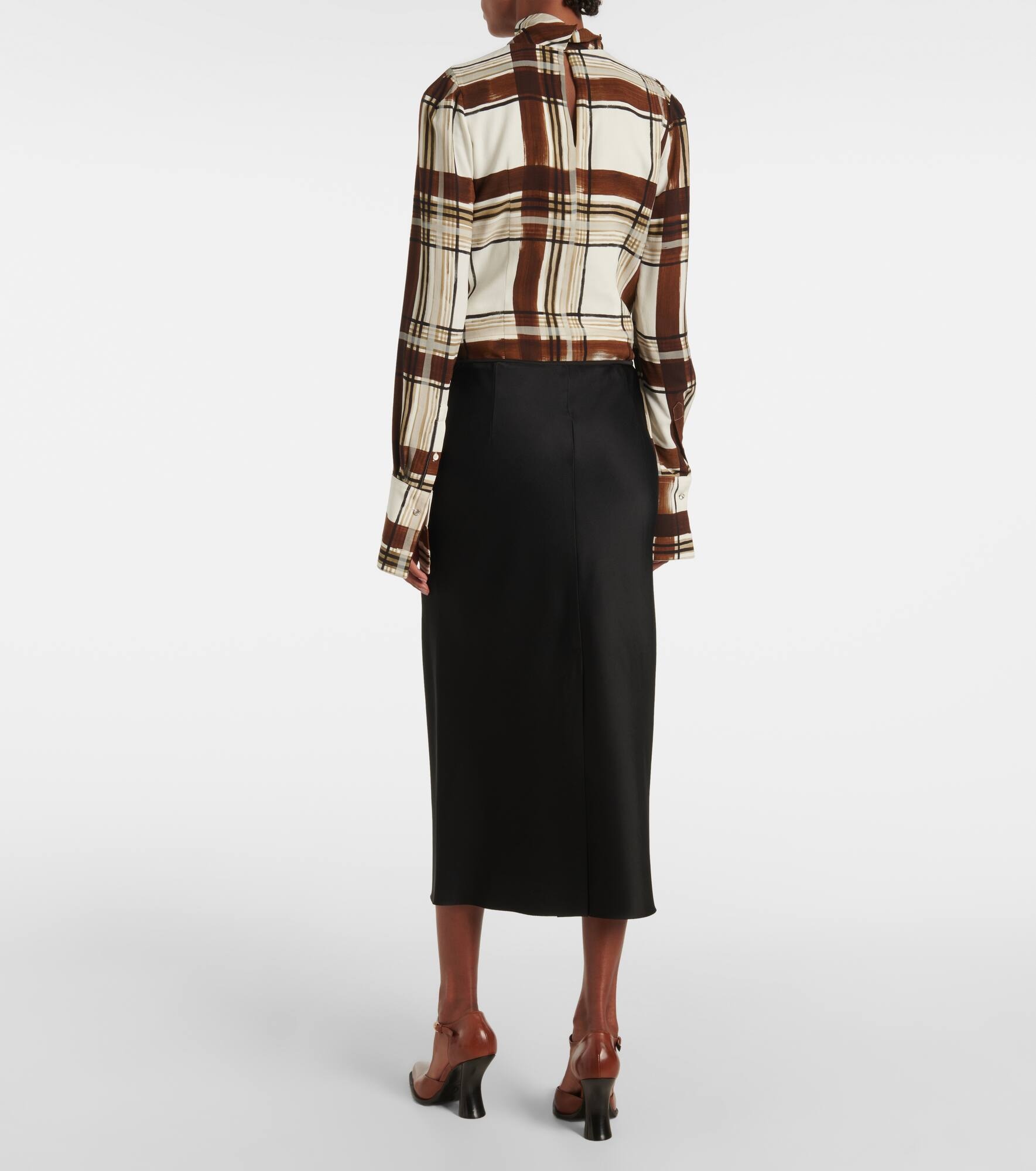 Satin midi skirt - 3
