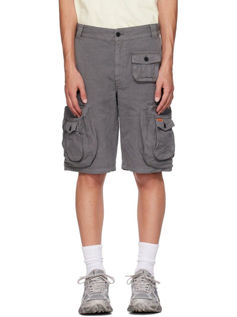 Gray Pocket Shorts - 1
