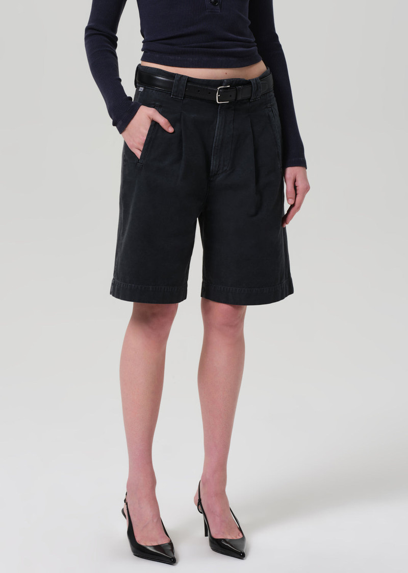 Cara Pleated Short In Washed Black 5