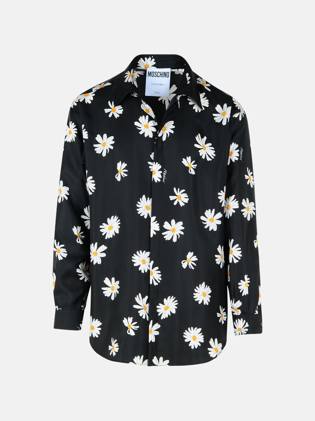 BLACK SILK SHIRT - 1