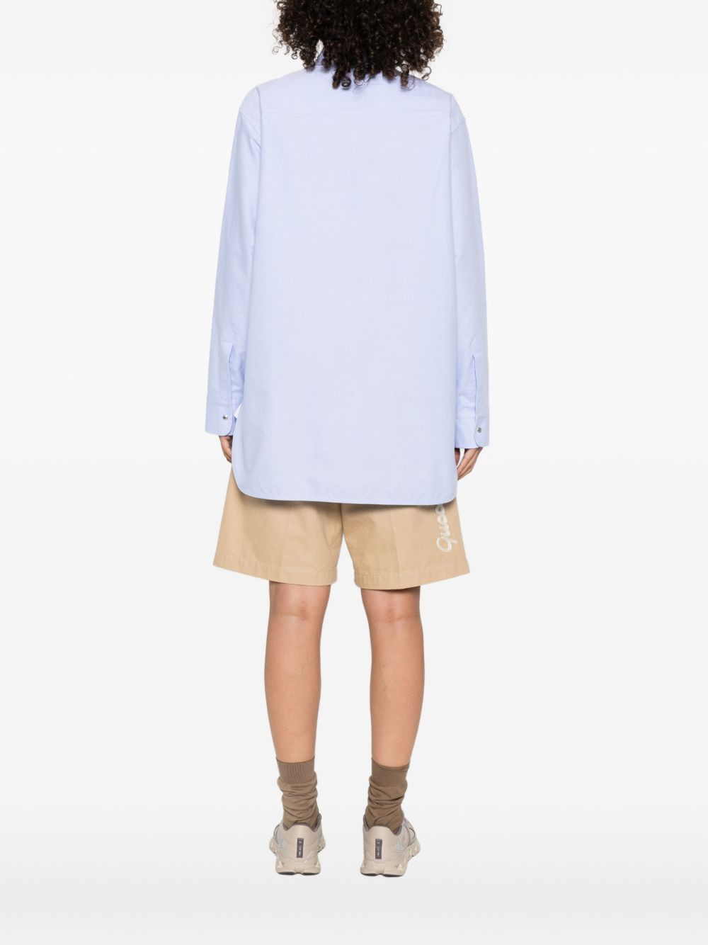 cotton button-fastening shirt - 4