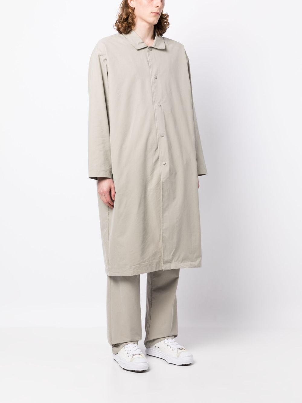 twill-weave single-breasted coat - 3