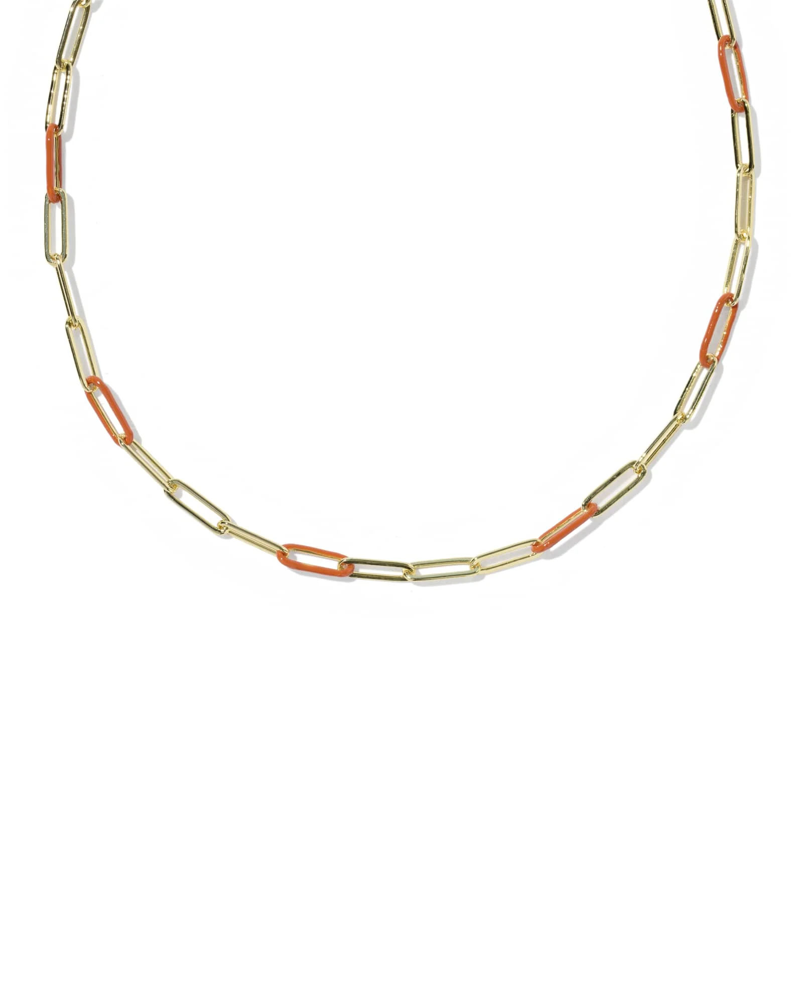 Courtney Gold Enamel Link and Chain Necklace - 1