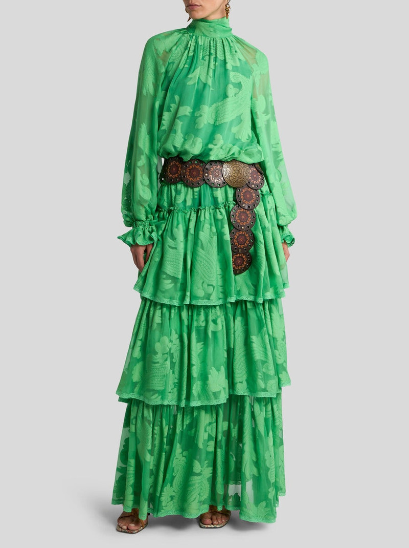 Etro LONG DRESS IN SILK-BLEND JACQUARD WITH FLORAL PAISLEY MOTIF outlook